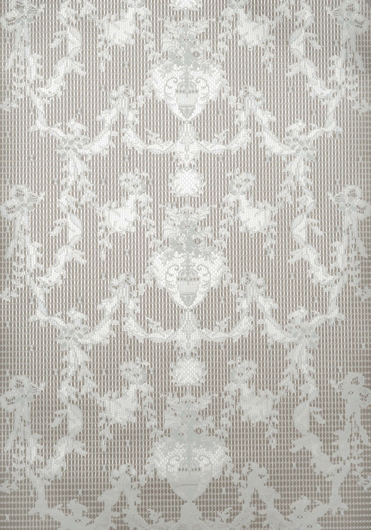 Ribbon Damask Wallpaper