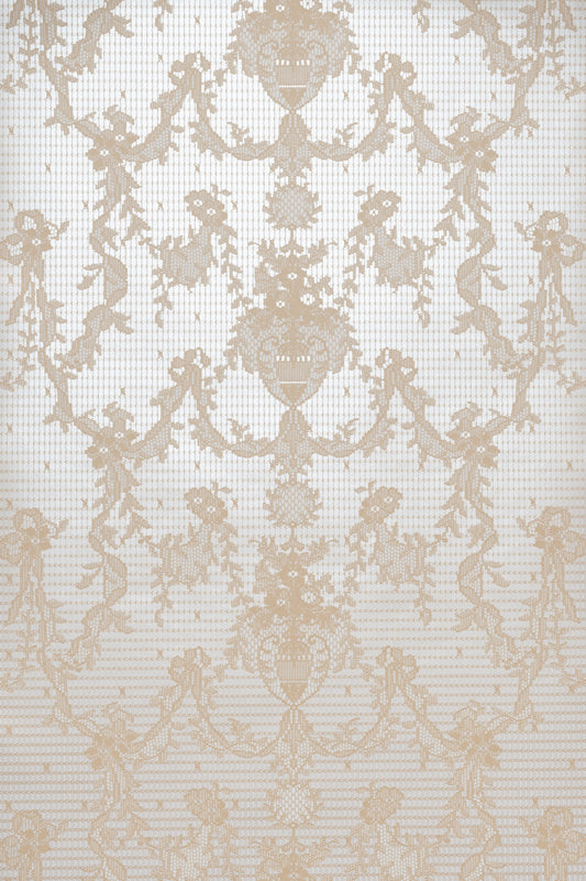 Ribbon Damask Wallpaper