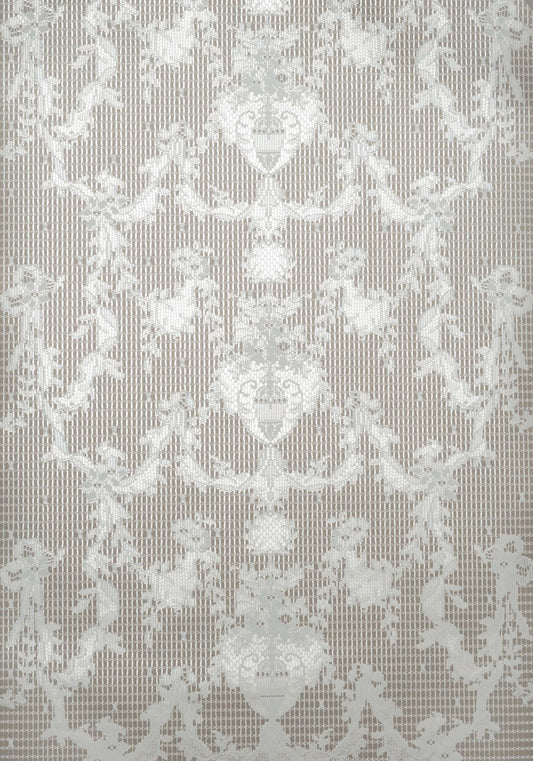 Ribbon Damask Wallpaper